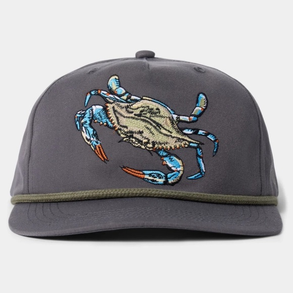 Duck Camp Gray Cap with Embroidered Crab Design - Picture 1 of 9